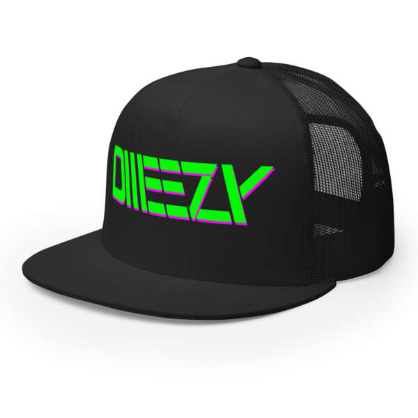 Dweezy Trucker Retro Puff Snapback Hat - Image 4